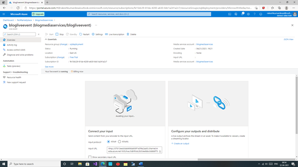 Getting Started With Azure Media Services - Live Streaming