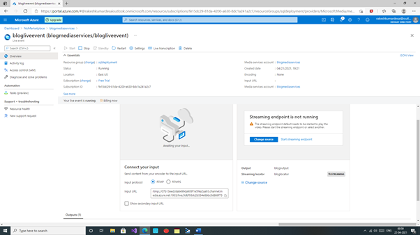 Getting Started With Azure Media Services - Live Streaming