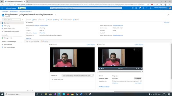Getting Started With Azure Media Services - Live Streaming