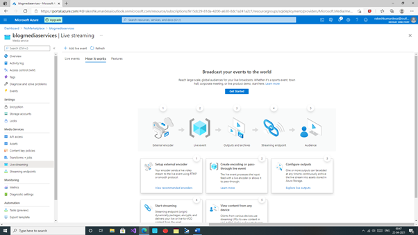 Getting Started With Azure Media Services - Live Streaming