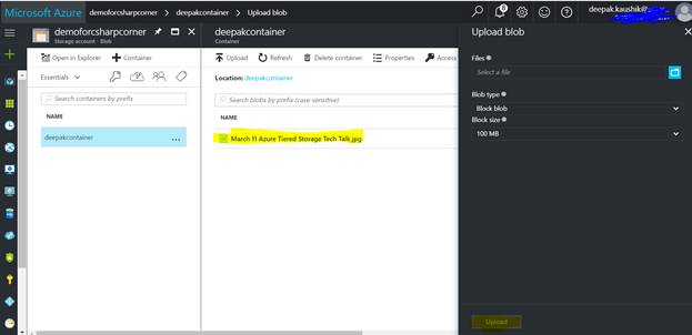 create azure storage account