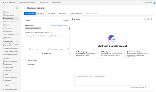 Select your deployment 