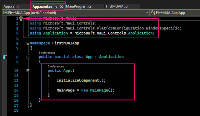 MAUI Application class