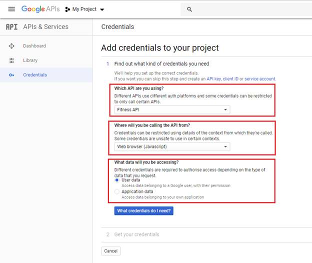 Google Fitness REST API