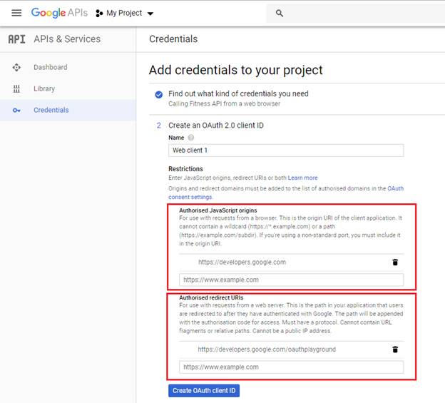 Google Fitness REST API