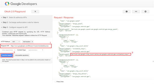 Google Fitness REST API
