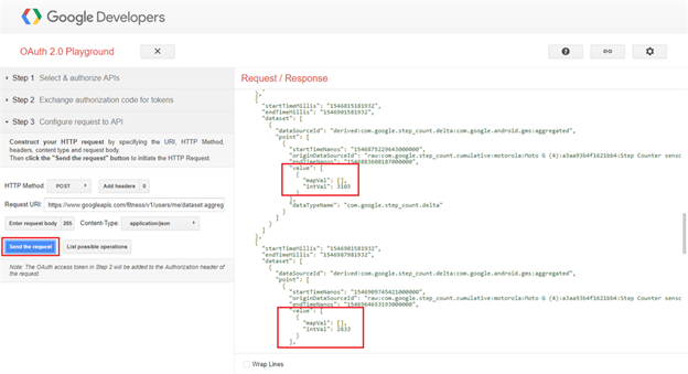 Google Fitness REST API