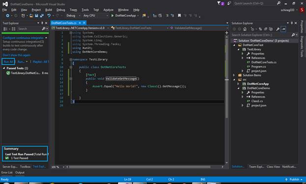 Getting Started With .NET Core With Windows And Visual Studio 2015 ...