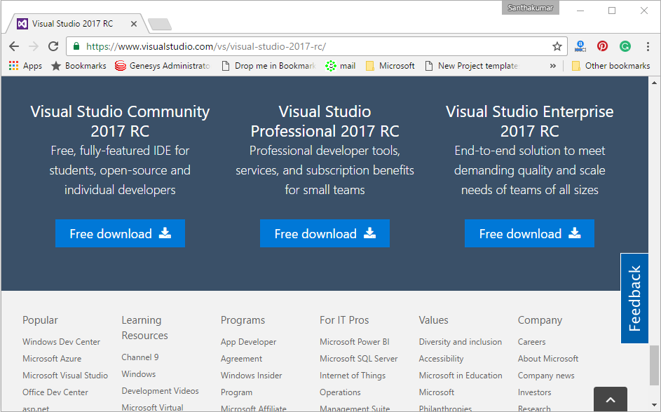 Getting Started With Visual Studio 17 Rc