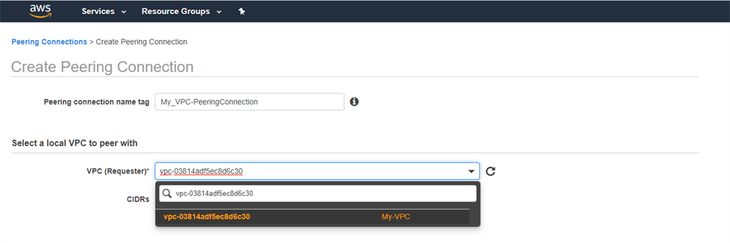 Peering Connection, NACL
