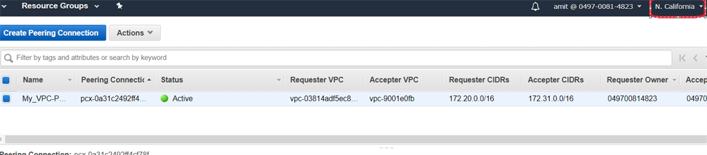 Peering Connection, NACL