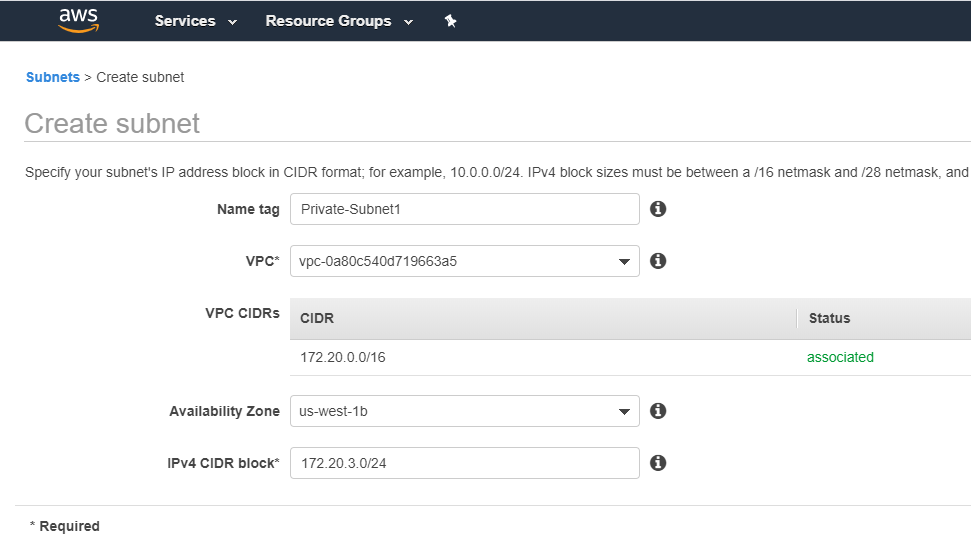 Setting up VPC in AWS