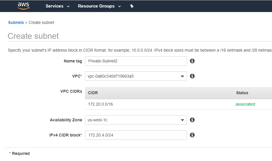 Setting up VPC in AWS
