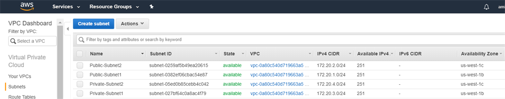 Setting up VPC in AWS