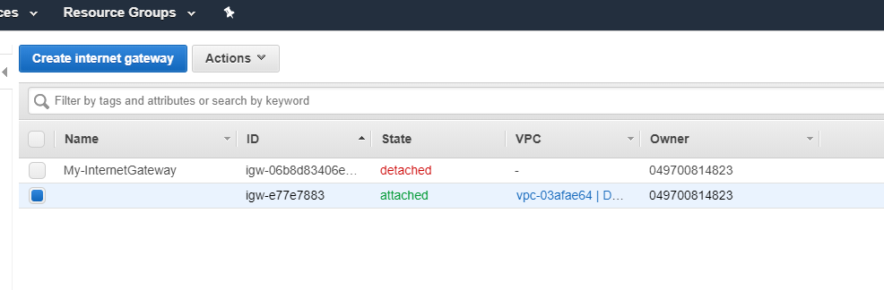 Setting up VPC in AWS