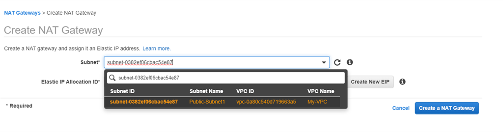 Setting up VPC in AWS