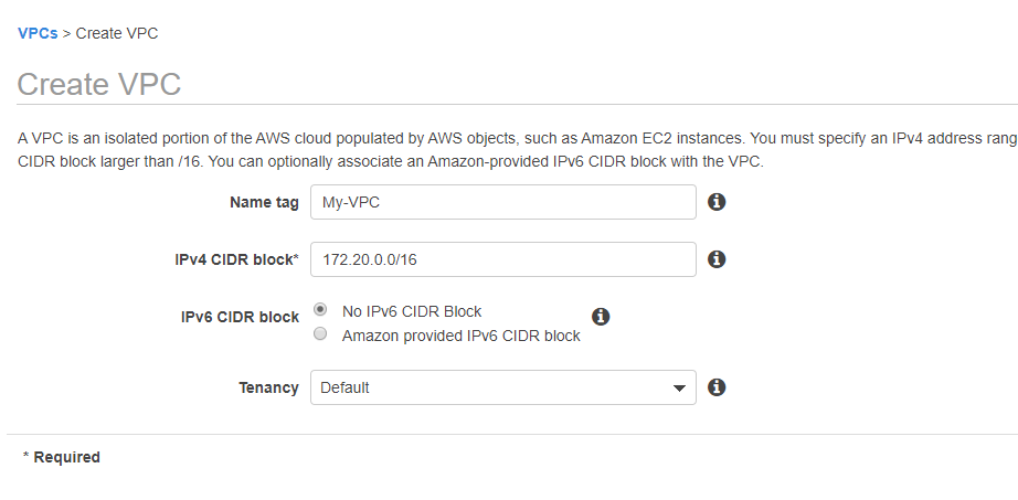 Setting up VPC in AWS