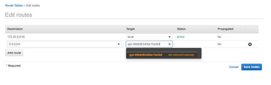 Setting up VPC in AWS