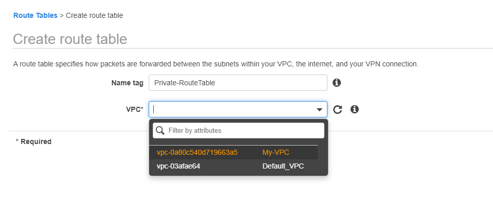 Setting up VPC in AWS