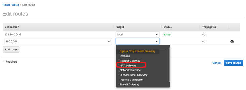Setting up VPC in AWS