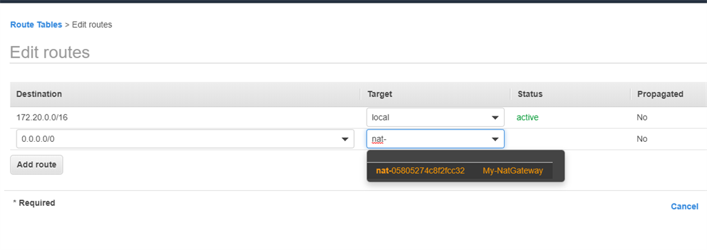 Setting up VPC in AWS