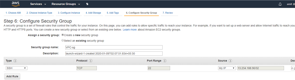 Setting up VPC in AWS