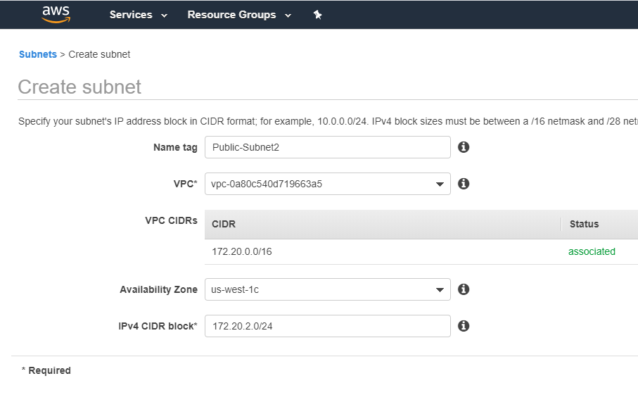 Setting up VPC in AWS