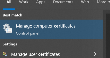 Manage Computer Certificate