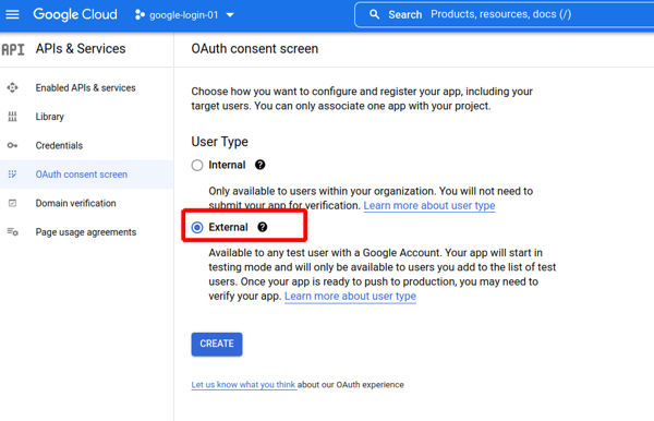 google cloud consent screen