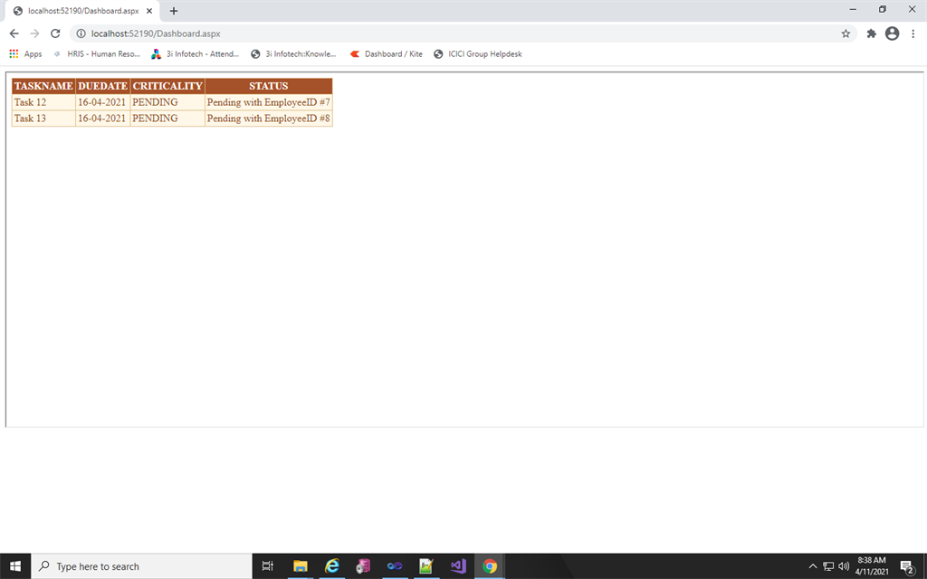 Javascript Calendar using AngularJS in ASP.NET