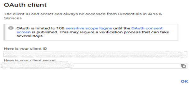 Google Oauth2 Authentication For Accessing The Google Services