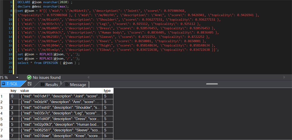 Handle JSON Data In SQL