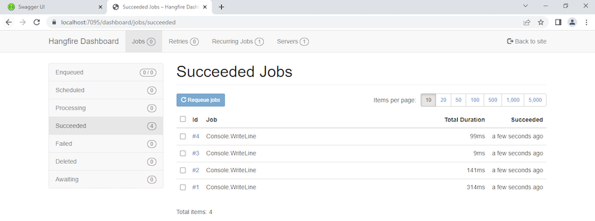 Hangfire in .NET Core 6