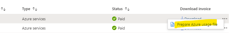 download the usage file in CSV format