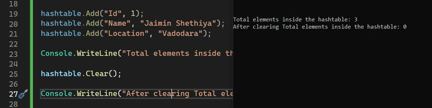 Hash Table in .NET: Syntax, Usage, Methods, and Example