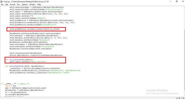 PyQt5 - Hello World Example