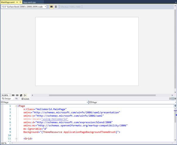 Hello World with Universal Windows Platform in C++ 