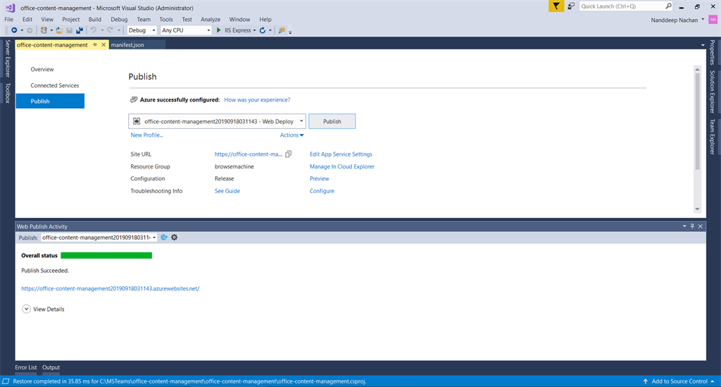 Host Bot In Azure For MS Teams