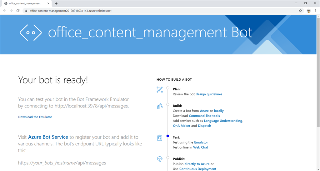Host Bot In Azure For MS Teams