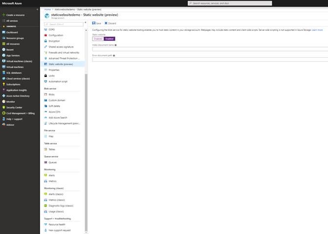 Hosting Static Website With Azure Storage Service
