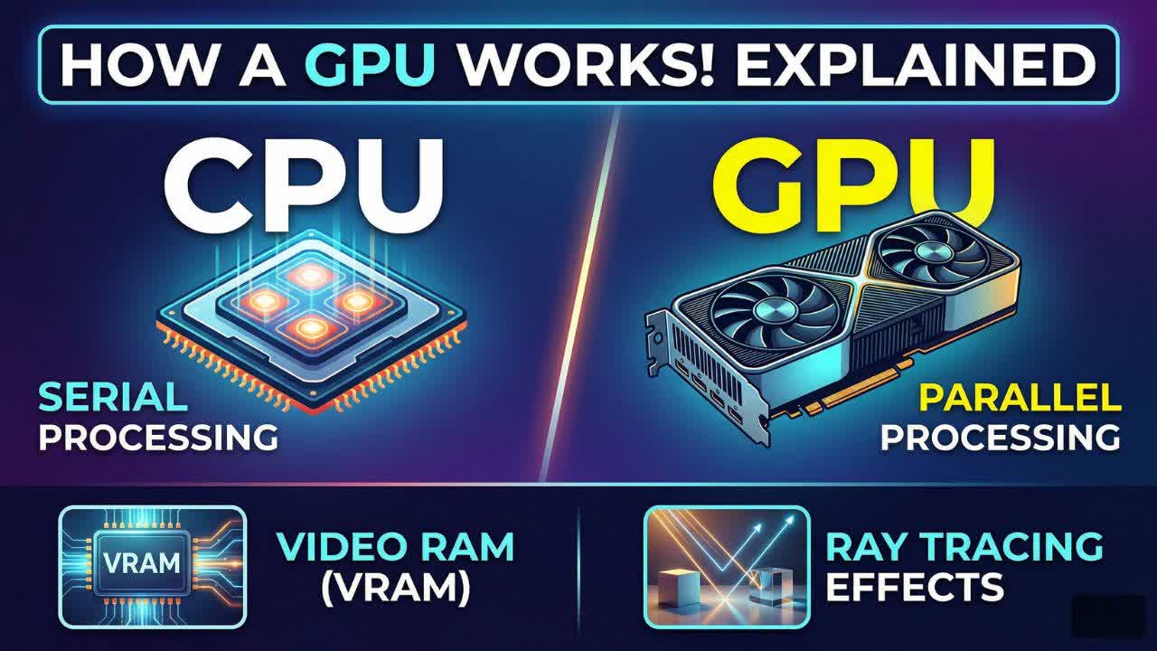 How a GPU Works Explained: Graphics Card Basics, VRAM, Ray Tracing & CPU vs GPU