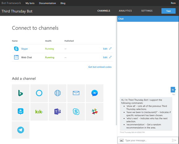Microsoft Bot Framework 