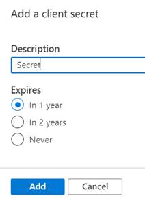 Add a clien secret