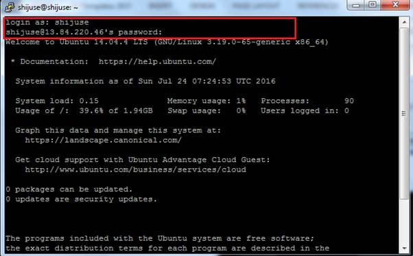  user name and password 
