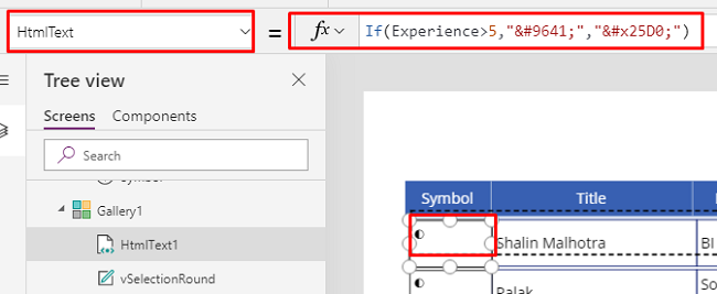 ​How To Add A Conditional Column With Unicode Symbols In PowerApps Blank Grid - PowerApps Grid View