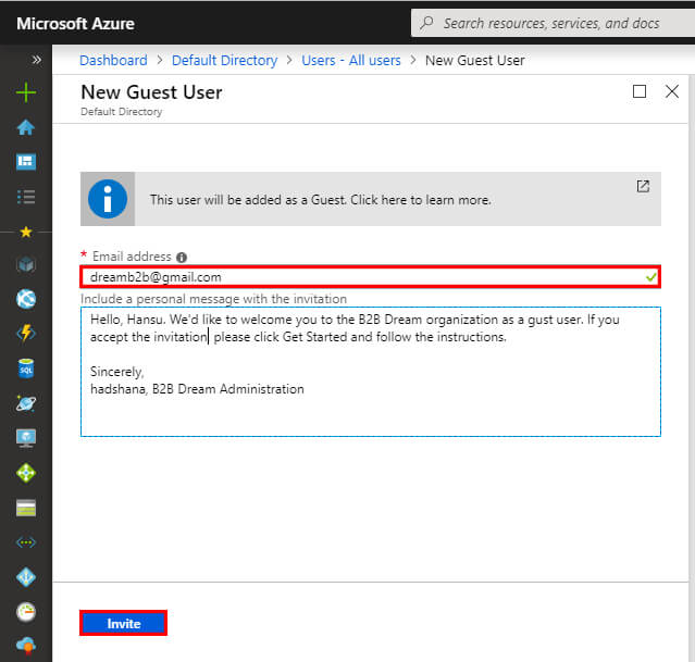 Add Azure Active Directory B2B Collaboration Users In The Azure Portal