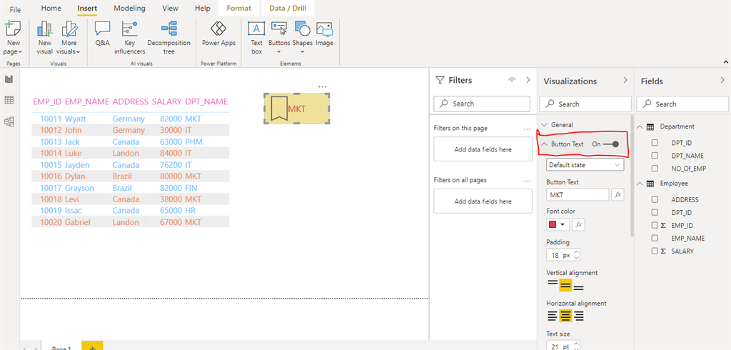 How To Add Button Using Bookmarks In Power BI