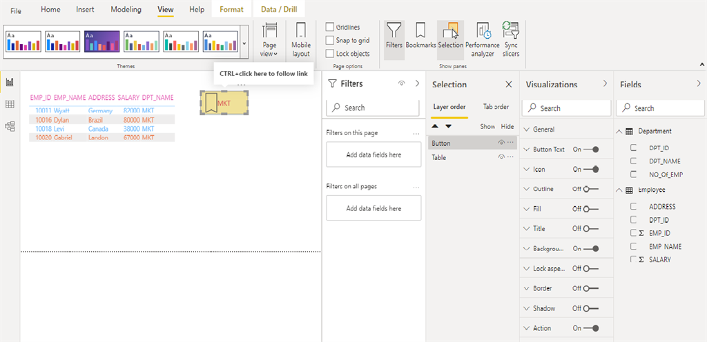 How To Add Button Using Bookmarks In Power BI
