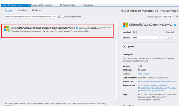 How To Analyze An Image Using Azure Computer Vision SDK and C#