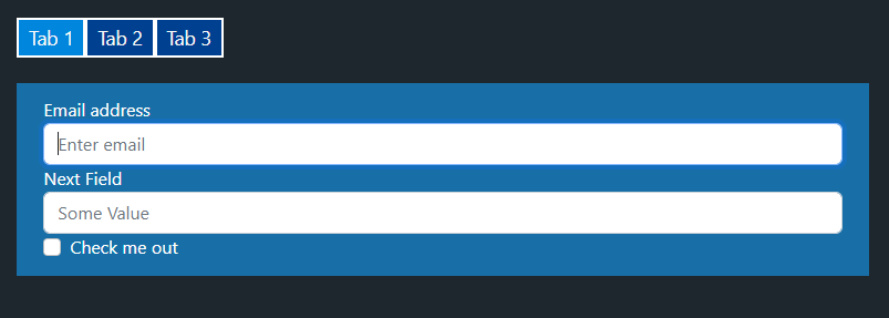 Tab Panel 1 relies on the first form field having the autofocus attribute